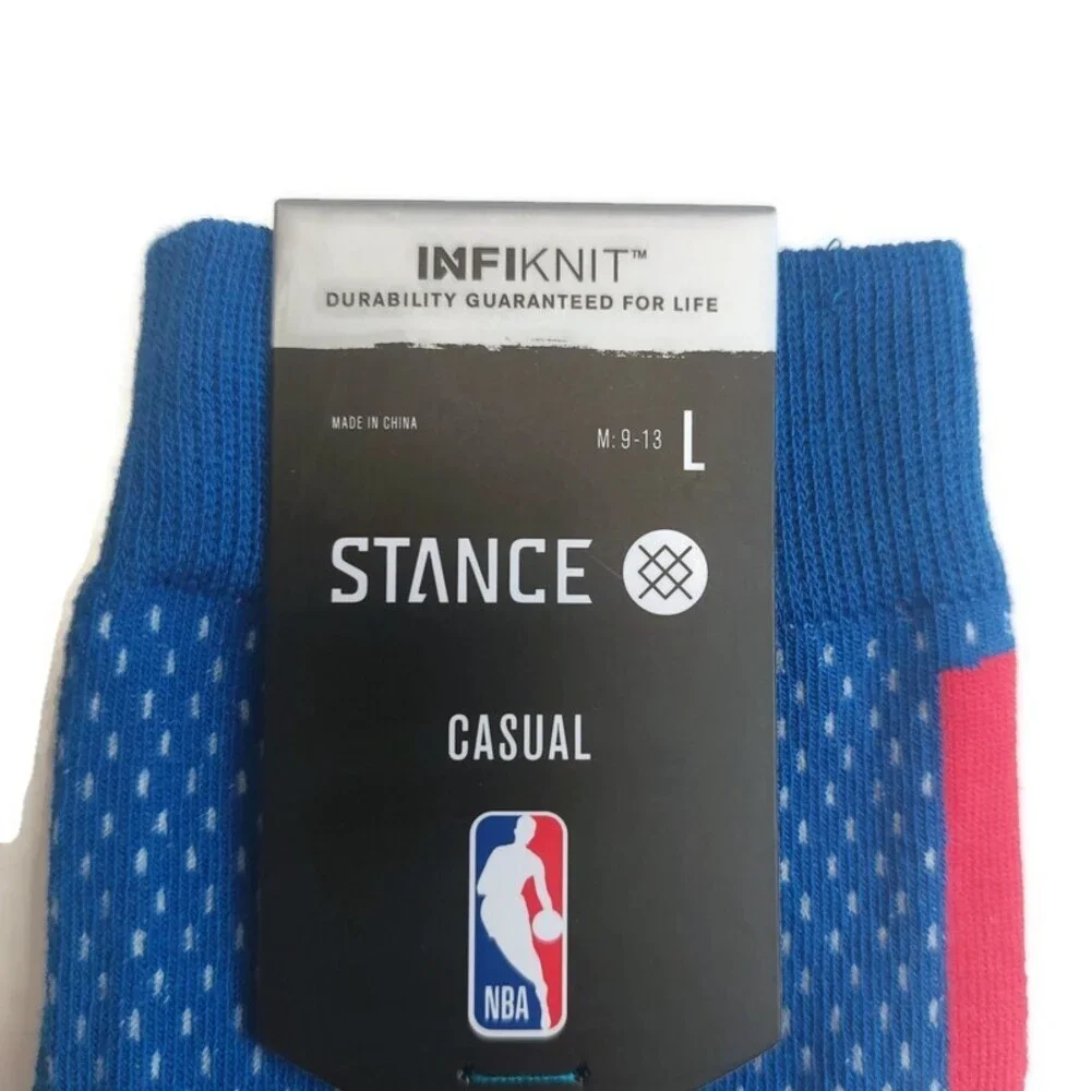 Stance Mens L (9-13) Los Angeles Clippers Shortcut 2 Infiknit Casual Crew Socks